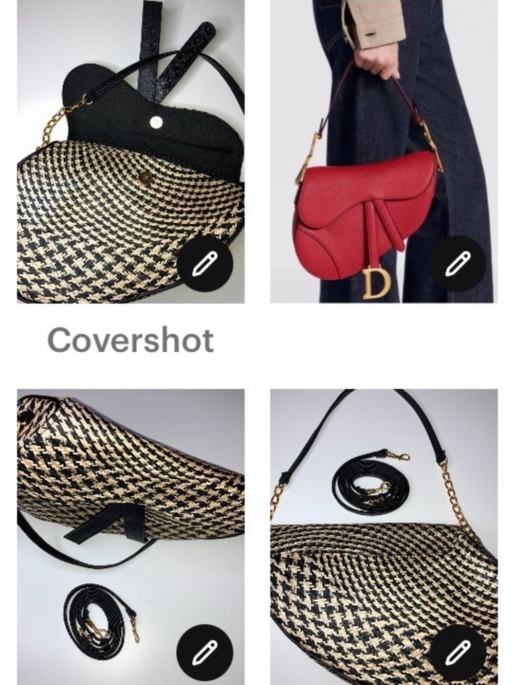 NWOT Chic Black and Tan Woven Crossbody Bag
